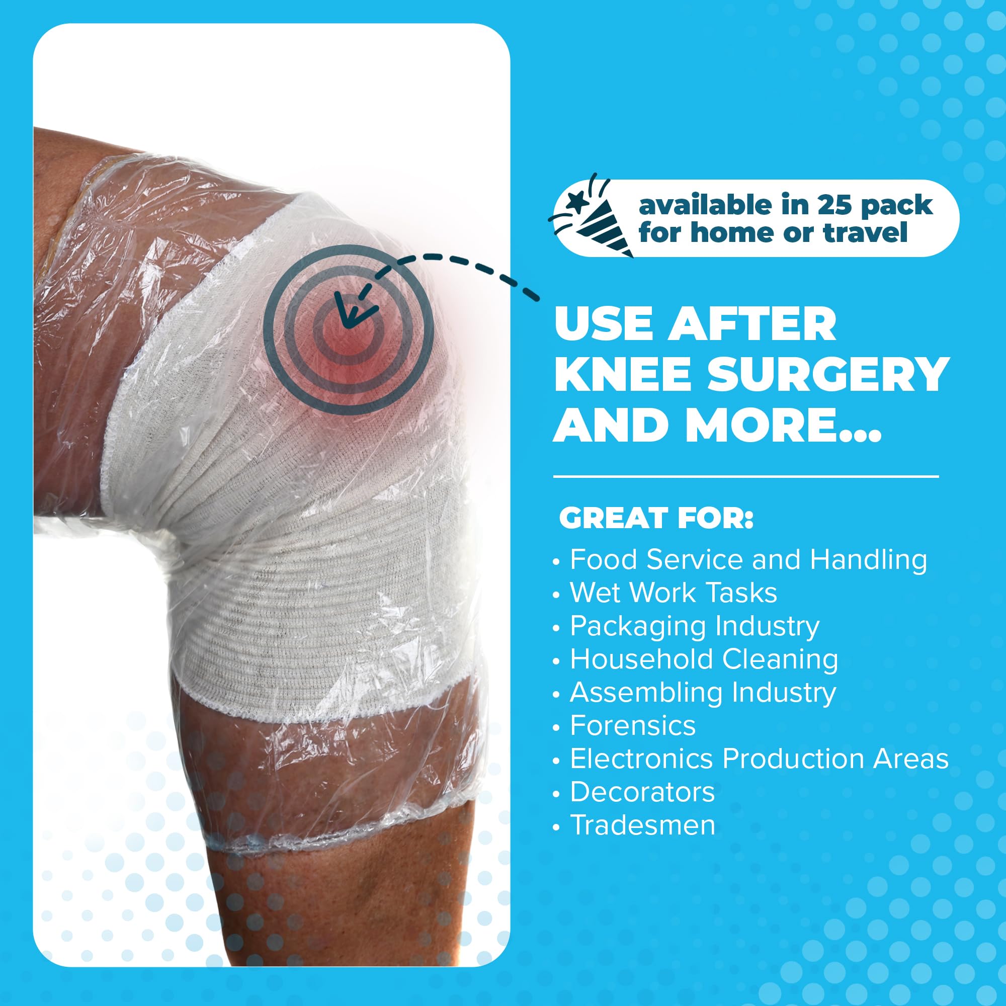 Waterproof PICC Line Shower Cover - Small 25 Pack (9-16") Disposable Arm Protector