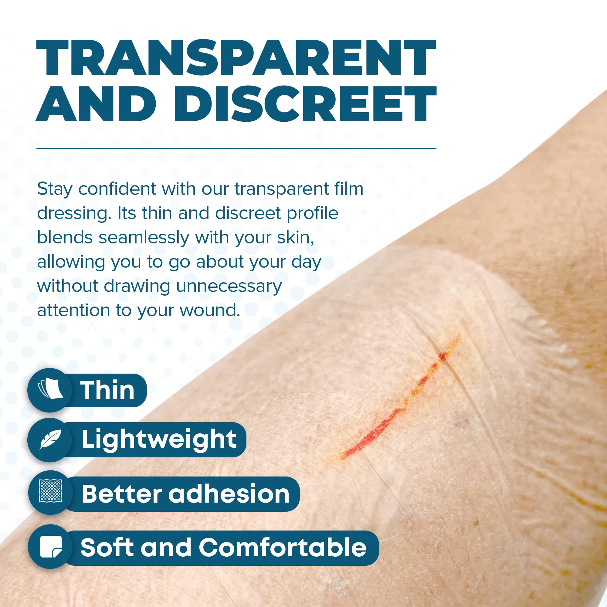 Waterproof Transparent Film Dressing - 10 Pack 6x8" Large Wound Bandage for Tattoo