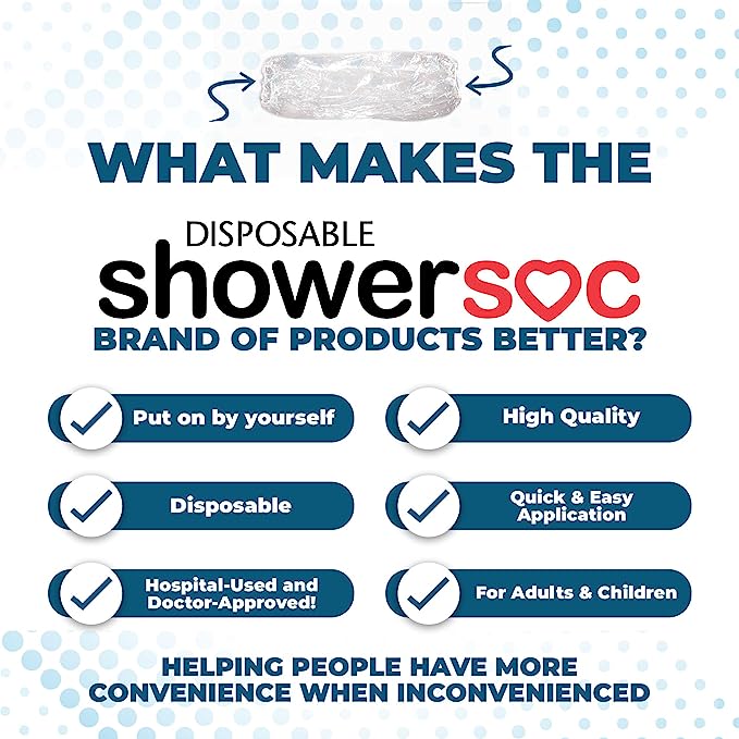 Waterproof PICC Line Shower Cover - Large 25 Pack (17-24") Disposable Arm Protector